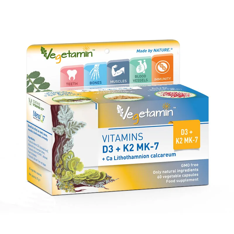 VEGETAMIN™ - Vitamins D3 + K2 MK-7 + Lithothamnion calcareum - Image 1